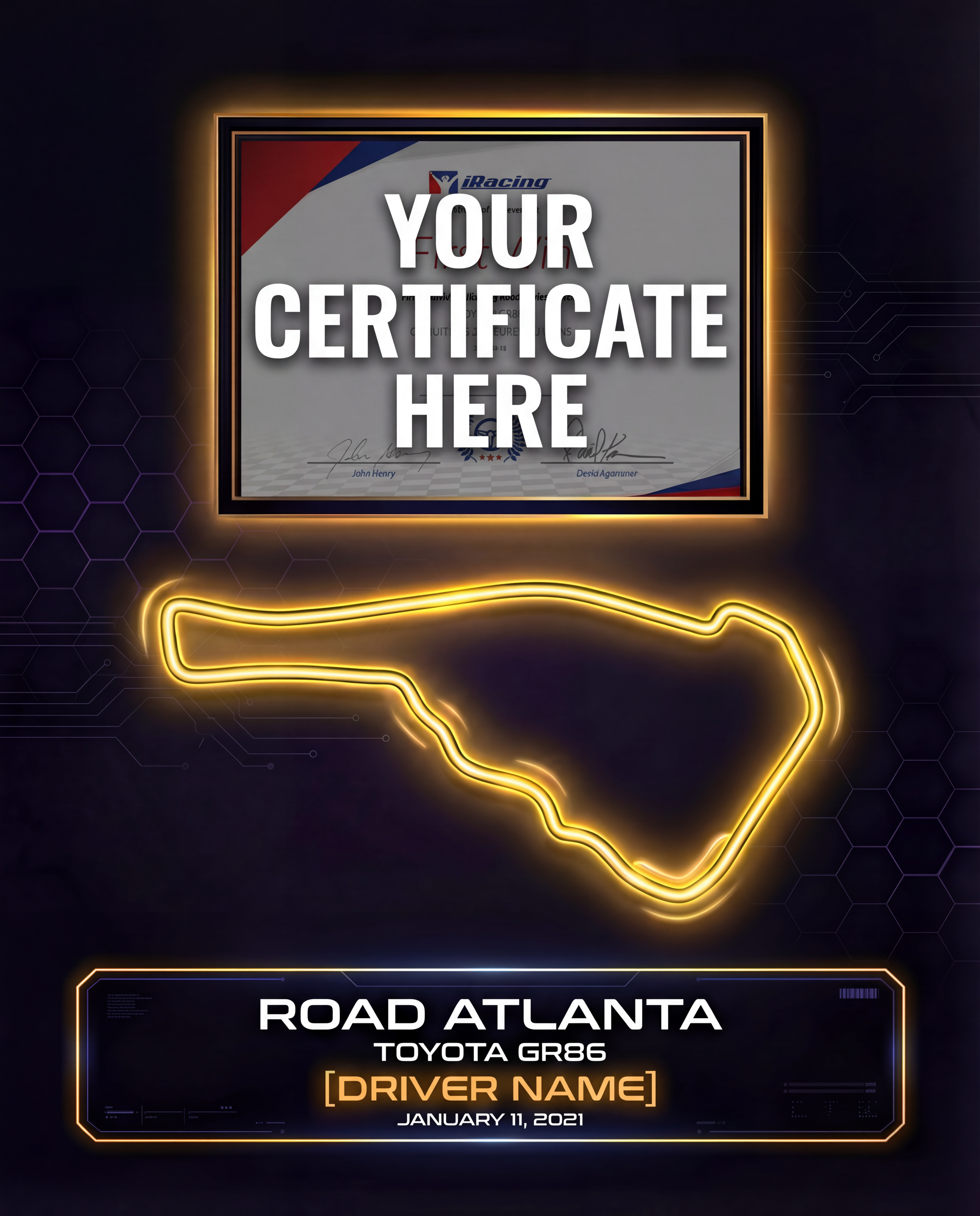 iRacing Victory Frame