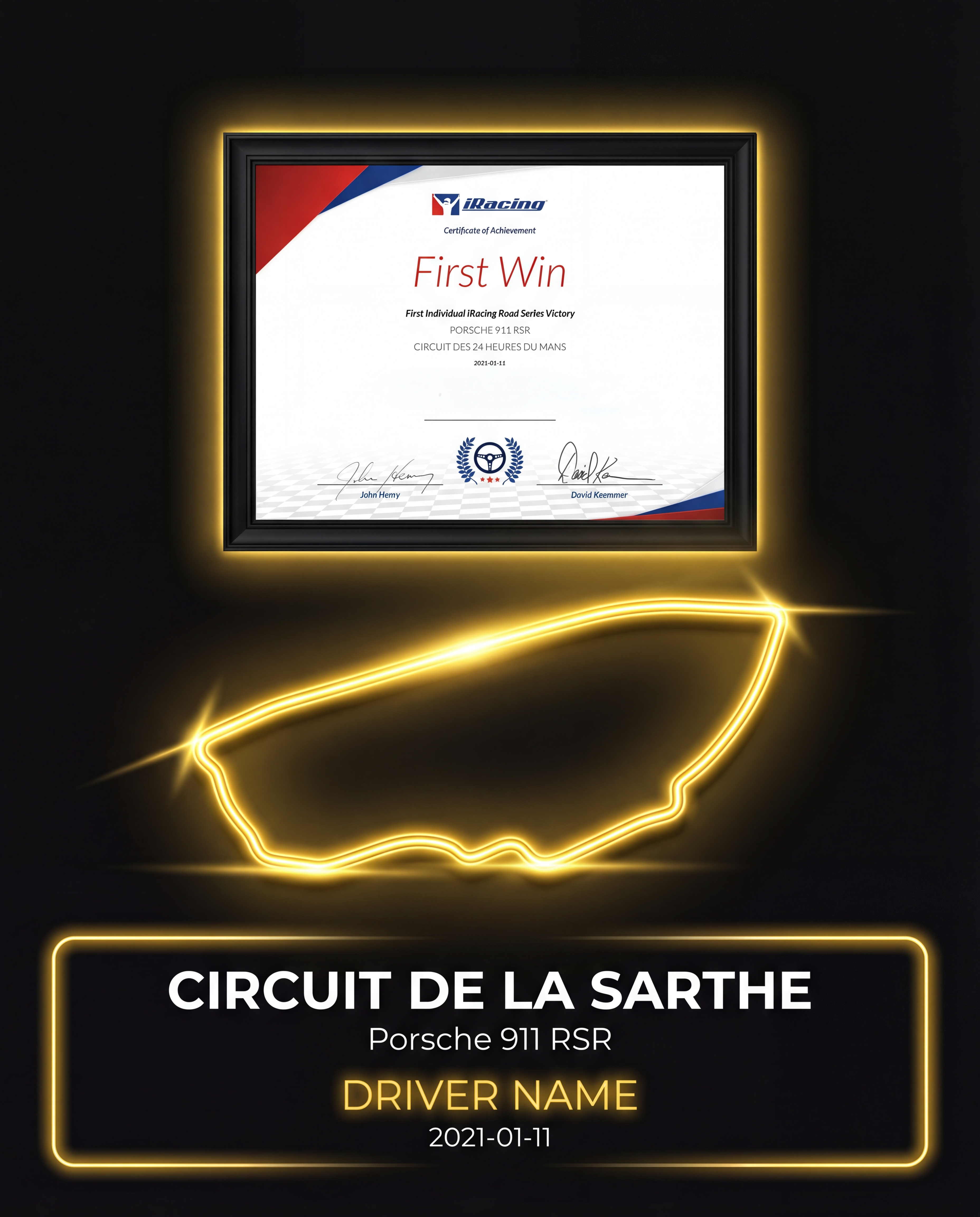 iRacing Victory Frame